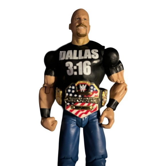 WWE Stone Cold Steve Austin Elite Action Figure Dallas 3:16 w/ Championship Belt - Picture 4 of 7